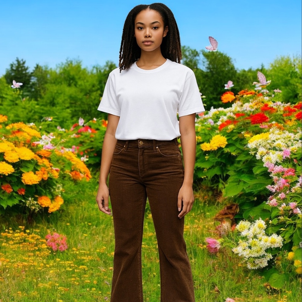 Chloe brown soft corduroy flared leg pants!
